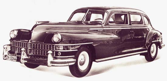 первая послевоенная ласточка - Chrysler Crown Imperial 1947 года; судя по номеру, данное авто укатывало германские автобаны